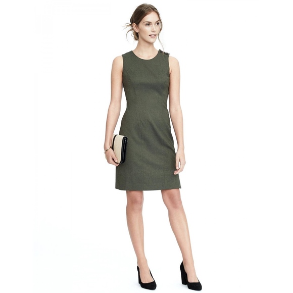 banana republic olive green dress